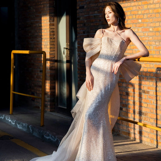 Vestido de Novia Elegante Cola de Pez con Temperamento - Image 9
