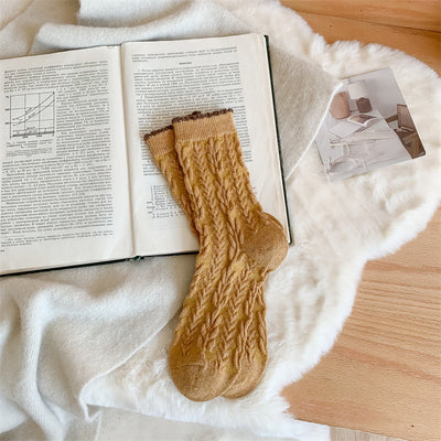 Calcetines de Lana Gruesa para Invierno Serie Amarilla con Cashmere Talla S - Image 12