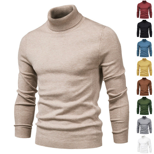 Suéter Cuello Alto Slim Fit Básico para Hombre - Abrigo Casual Invierno