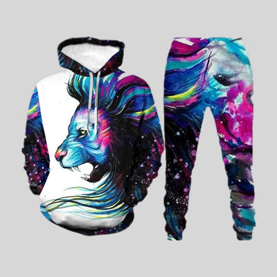 Conjunto de Sudadera y Pantalón Holgado con Impresión Digital 3D - Image 5