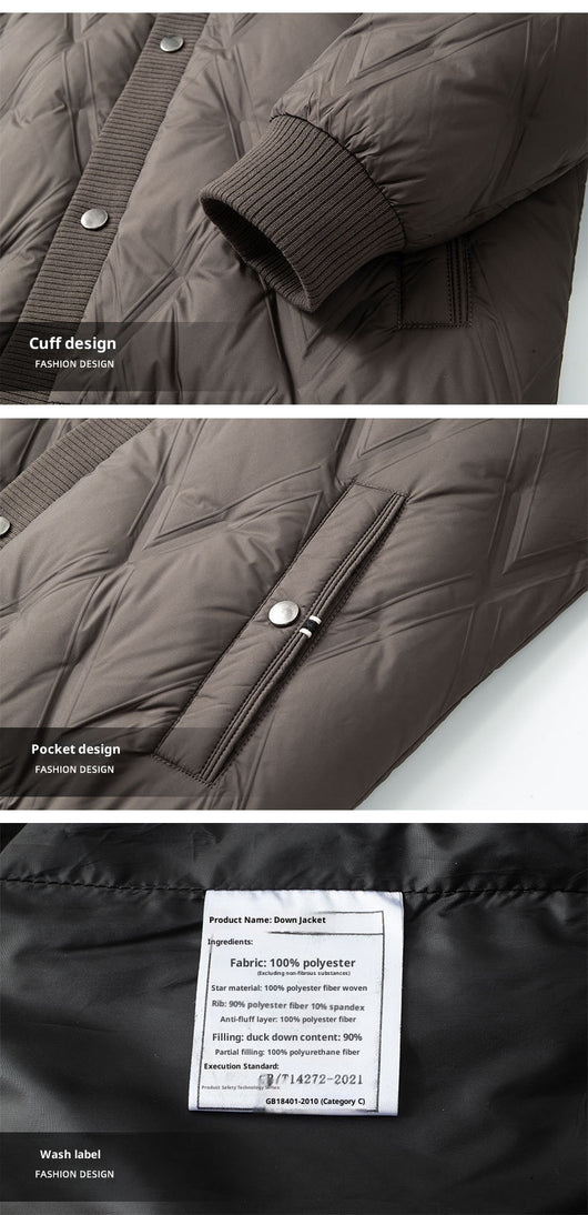 Abrigo Plumón Ligero con Cuello de Punto para Hombre - Image 9