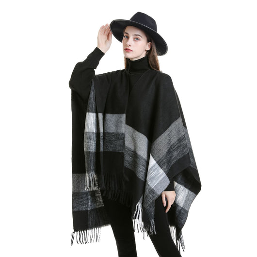 Poncho Cálido Extra Grande con Abertura Frontal - Image 22