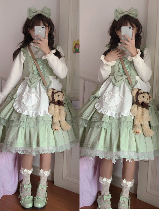 Vestido Lolita JSK Tirantes Colores Sólidos Estilo Sweet Hot Girl - Image 10