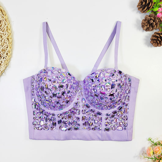 Top Corto Beaded con Diamantes - Estilo Hot Girl Elegante - Image 4