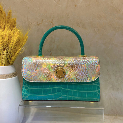 Bolso Cartera de Cuero Genuino con Patrón Pitón - Image 7