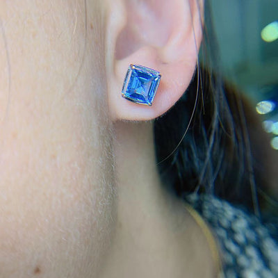 Aretes de Topacio Azul Natural con Plata 925 - Diseño Minimalista Asche - Image 7