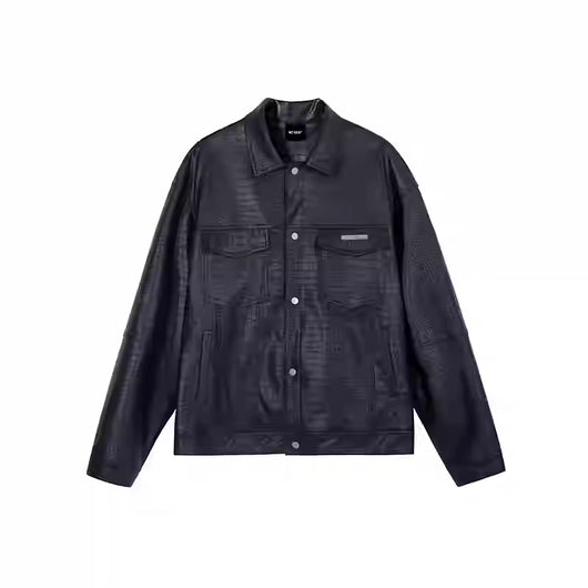 Chaqueta de Cuero PU Estilo Biker Retro Americano Unisex - Image 5