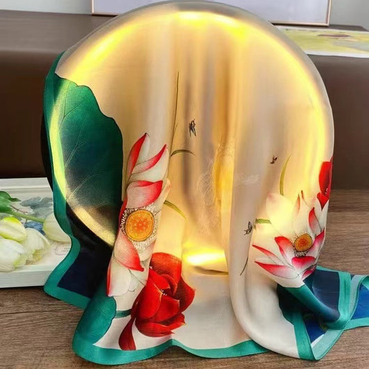 Pañuelo de Seda Protección Solar - Cuello Versátil y Sujetador de Cabello - Image 100