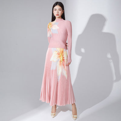 Conjunto de Falda Plisada Otoño - Traje Elegante de Dos Piezas para Mujer - Image 10