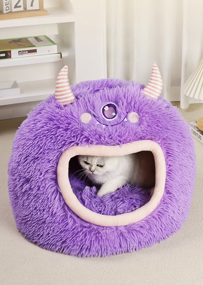 Cama Cueva Monstruo Cartoon para Perros y Gatos - Cálida y Acogedora Todo el Año - Image 10