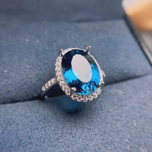 Anillo de Topacio London Blue Natural