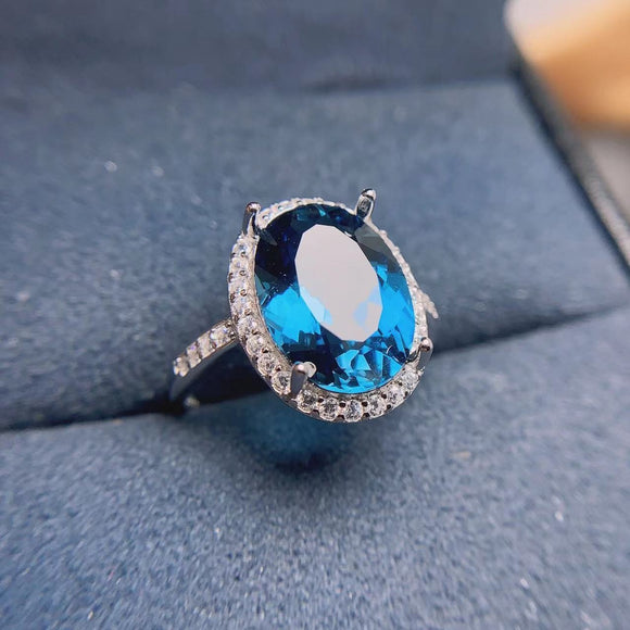 Anillo de Topacio London Blue Natural