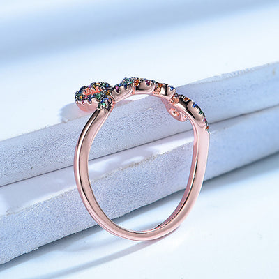 Anillo de Plata Esterlina Personalizado Arcoíris con Diamante - Image 8