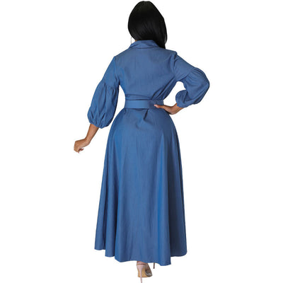 Camisa Denim Azul de Manga Larga para Mujer - Image 4