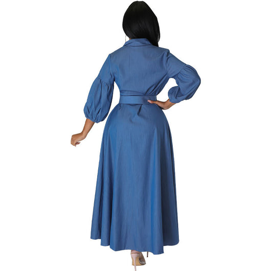 Camisa Denim Azul de Manga Larga para Mujer - Image 4