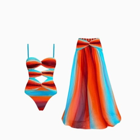 Traje de Baño Enterizo Reductor con Contraste de Colores - Image 9