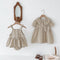 Vestido Romper para Bebé de Algodón y Lino con Cuello Bebé
