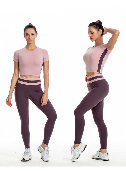 Conjunto Deportivo Yoga Mujer con Sostén Integrado - Playera Corta Ajustada - Image 17