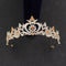 Wedding Crown with Leaves, Heart, and Shiny Crystals