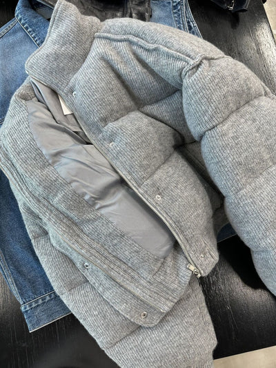 Suéter Cálido Gris Versátil Estilo Coreano Algodón para Mujer - Image 3