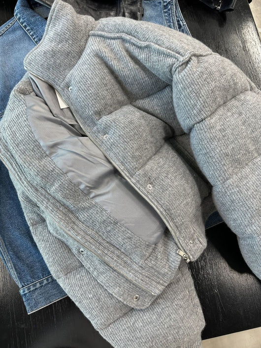 Suéter Cálido Gris Versátil Estilo Coreano Algodón para Mujer - Image 3