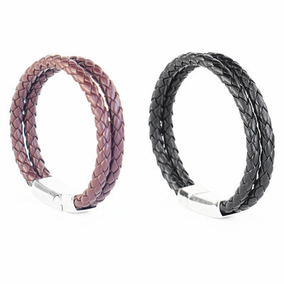 Pulsera de Cuero Tejido Personalizada para Hombre - Image 6