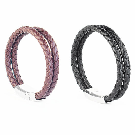 Pulsera de Cuero Tejido Personalizada para Hombre - Image 6
