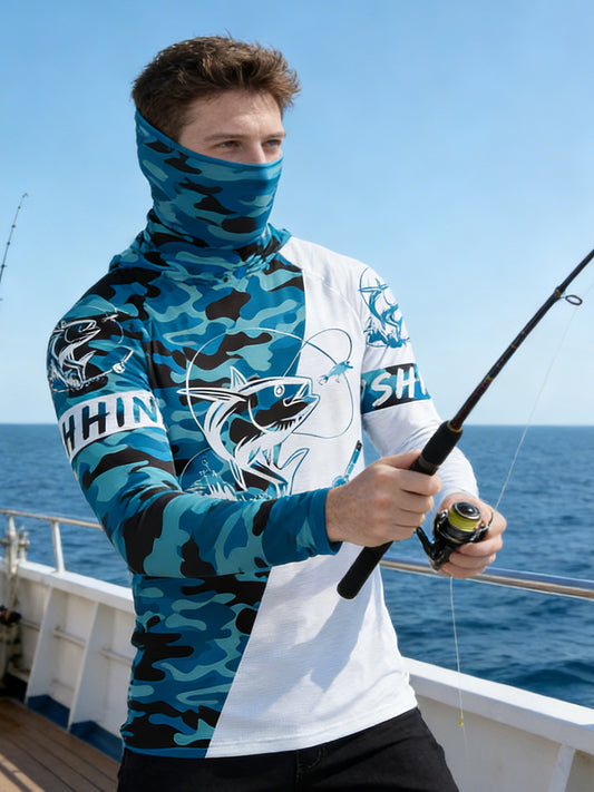 Camisa de Pesca UPF 50 Protección Solar Manga Larga para Hombre