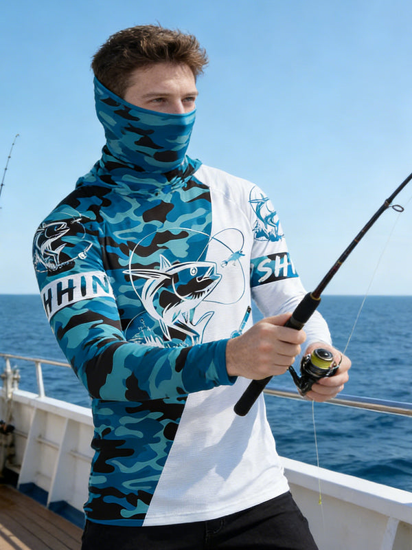 Camisa de Pesca UPF 50 Protección Solar Manga Larga para Hombre