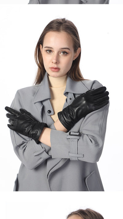 Guantes de Cuero para Motocicleta Invierno Mujer - Abrigo Térmico Reforzado - Image 9