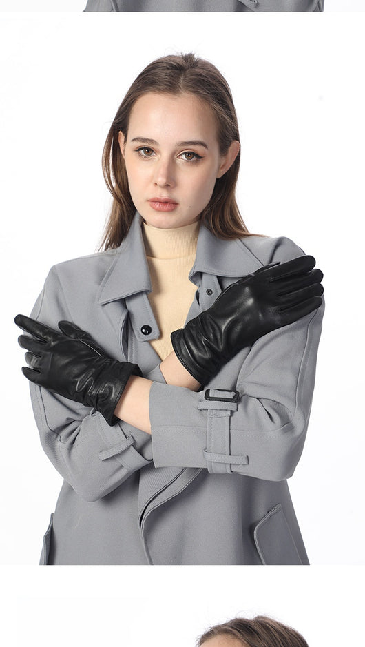 Guantes de Cuero para Motocicleta Invierno Mujer - Abrigo Térmico Reforzado - Image 9