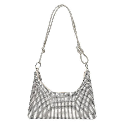Bolso de Hombro Brillante con Strass y Detalle Anudado - Image 5