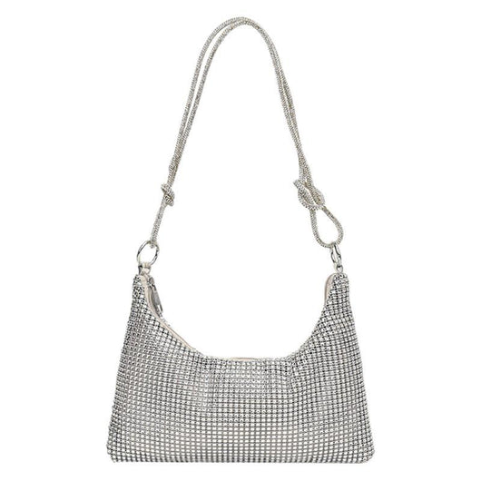 Bolso de Hombro Brillante con Strass y Detalle Anudado - Image 5