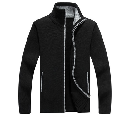 Suéter de Punto para Hombre con Mangas de Terciopelo - Chamarra Abrigada de Otoño - Image 11