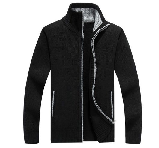 Suéter de Punto para Hombre con Mangas de Terciopelo - Chamarra Abrigada de Otoño - Image 11