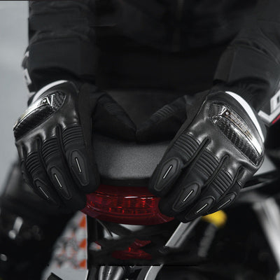 Guantes de Motociclismo en Cuero Genuino con Protección de Fibra de Carbono - Image 8