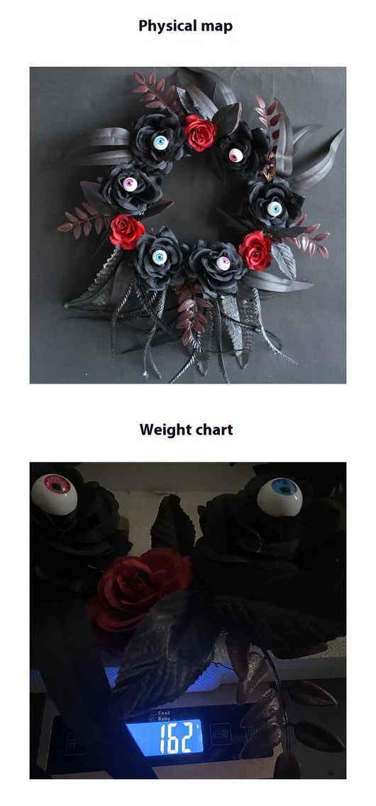 Guirnalda de Rosas Artificiales y Ojos Terroríficos con Ramas Secas para Halloween - Image 10