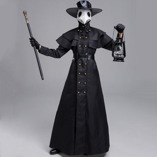 Disfraz de Doctor de la Peste Medieval - Traje Oscuro Cuervo para Halloween
