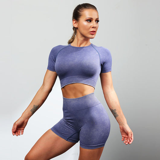 Conjunto Deportivo Yoga Mujer: Top sin Costuras y Pantalones Ajustados - Image 52