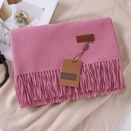 Bufanda de Imitación Cachemira en Colores Sólidos para Mujer - Image 47