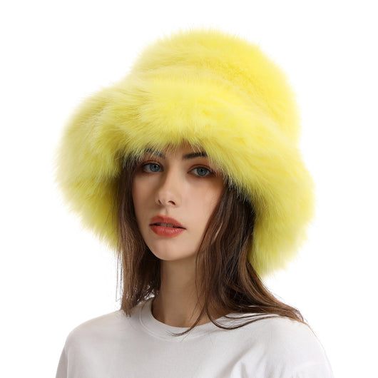 Gorro Pescador Mujer Ala Ancha Acolchado Cálido de Color Sólido - Image 23