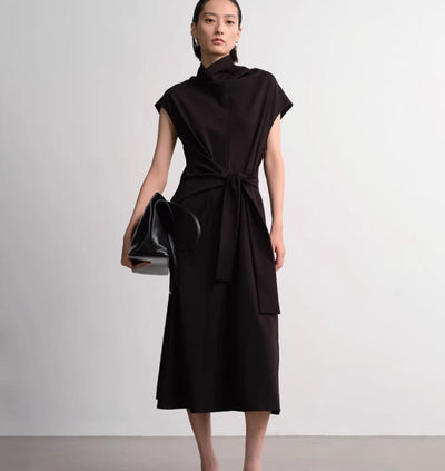 Vestido Camisero Ajustado de Algodón con Pliegues Simétricos y Corte Vertical - Image 8
