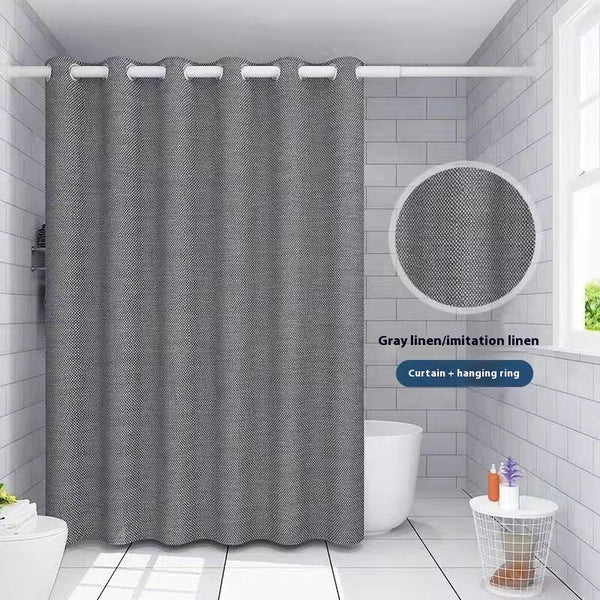 Cortina de Baño de Lino Impermeable sin Perforaciones - Image 10