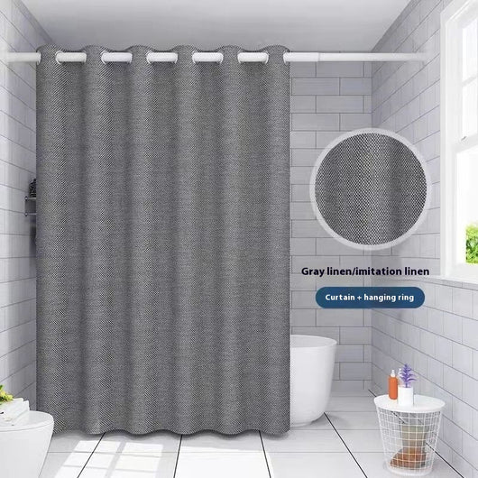 Cortina de Baño de Lino Impermeable sin Perforaciones - Image 10