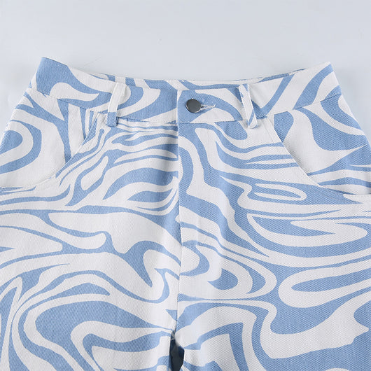 Pantalones Rectos Estampados Oversize para Mujer - Image 17