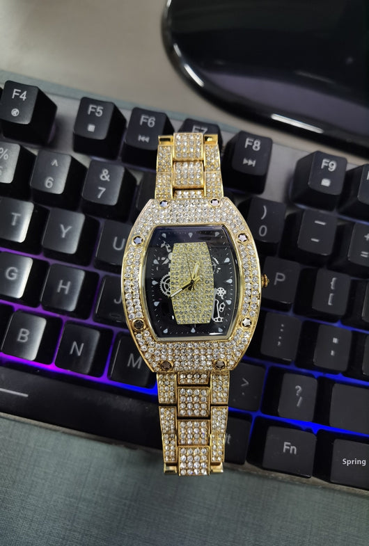 Reloj de Cuarzo Hip Hop Diseño Minimalista con Diamantes a Juego - Image 18