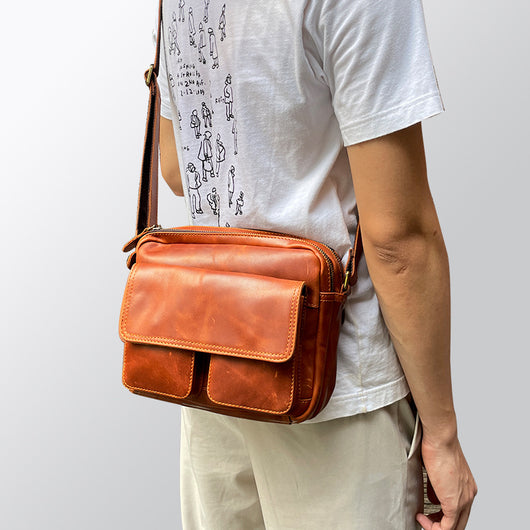 Bolsa Mensajera de Cuero para Hombre - Estilo Casual y Profesional - Image 6
