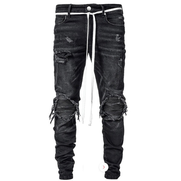 Leggings Deportivos Efecto Motociclista con Detalles Rotos - Image 3