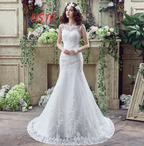 Vestido de Novia Sirena con Encaje Sensual y Cola Larga - Image 15