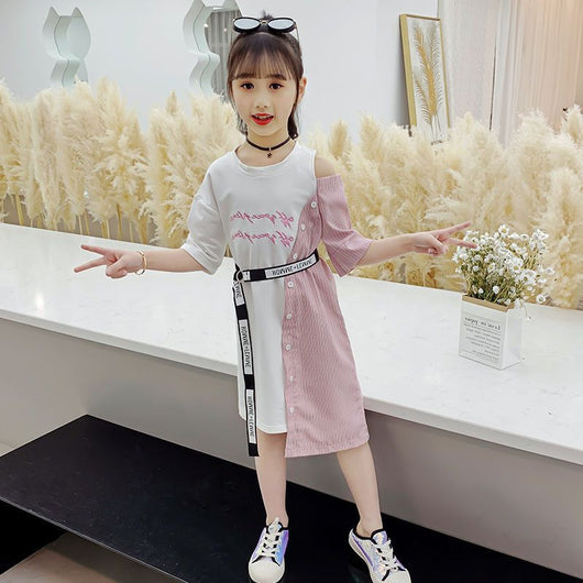 Vestido de Niña Estilo Occidental Hombros Descubiertos para Verano - Image 10